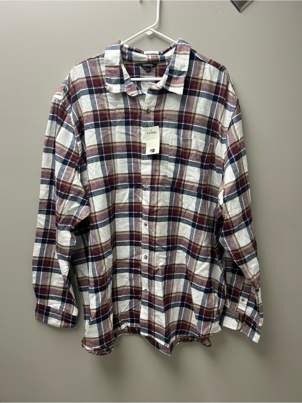 George Women’s Button Down Plaid Flannel Shirt